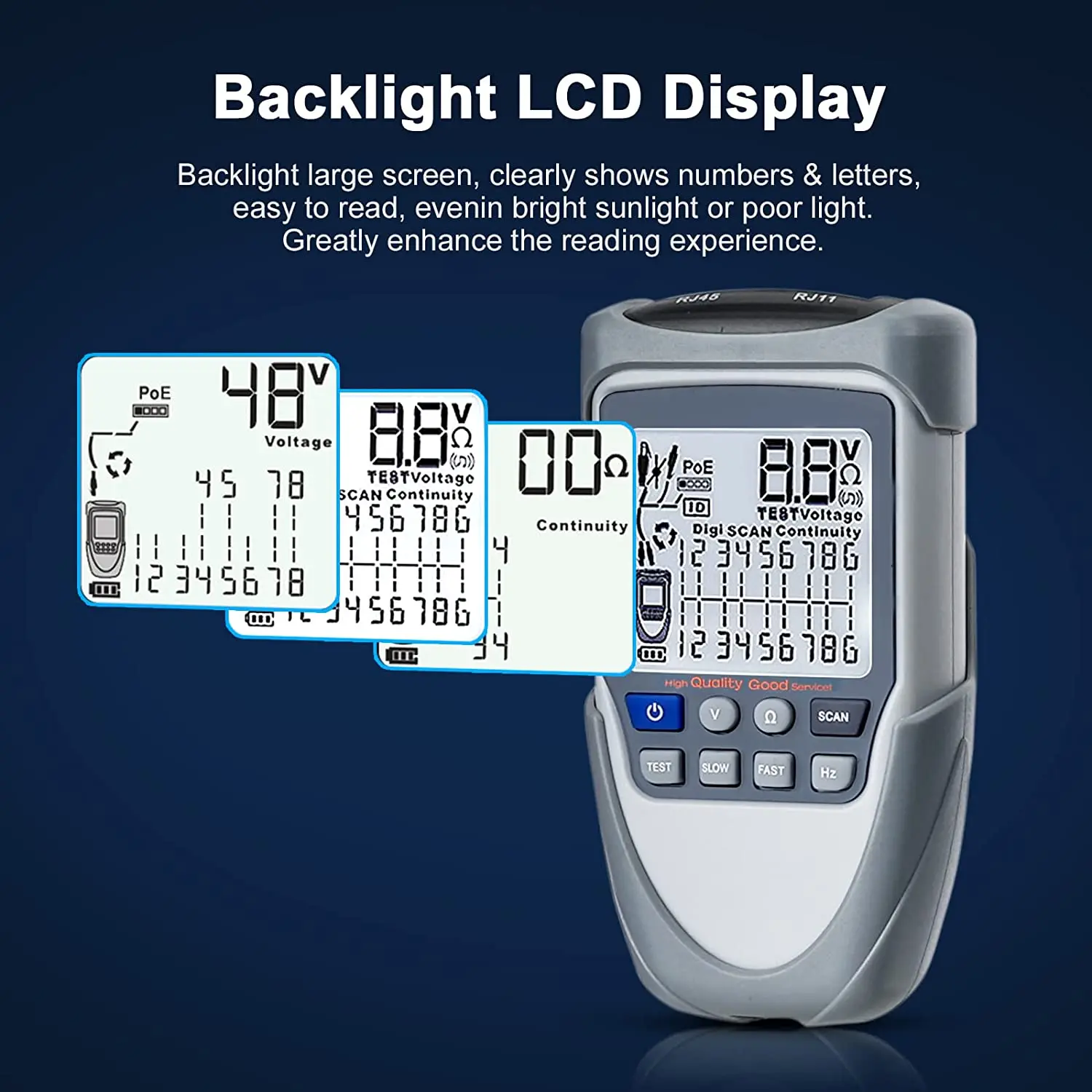 TOOLTOP Network Cable Tester Wire Tracker PoE Test Digitalized Cable Tracing Breakpoint Ethernet Cable Checking Line Finder