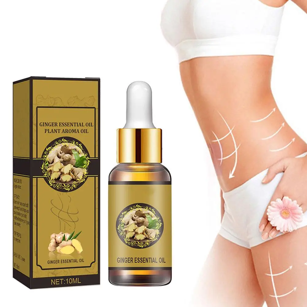 Full Body Slimming Massage Oils - 100% Pure Natural Ginger Oil For Lymphatic Drainage, Weight Loss, And Metabolism Promotio R1G0