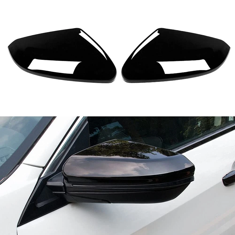 Cubierta de espejo retrovisor para coche, accesorios exteriores de coche, embellecedor de puerta lateral, color negro, para Honda 10Th Gen Civic 2016-2021