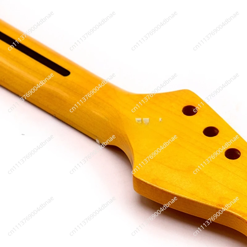Suitable for Electric Guitar ST Neck 6 Strings 21 Frets Left Hand Neck Maple Yellowish Bright Guitar Handle DIY Modified Handle