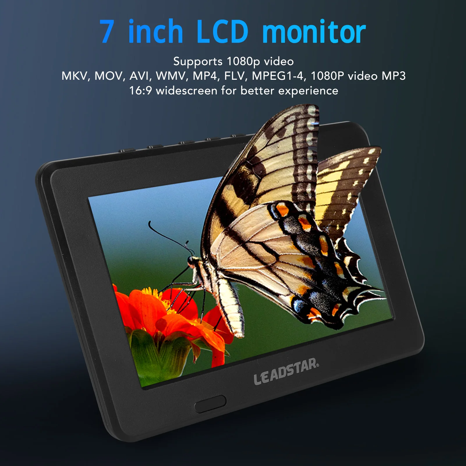 Portable Digital TV 7 Inch ATSC USB Storage Card TV Function Rechargeable 1080P LED Digital Television Portable Television