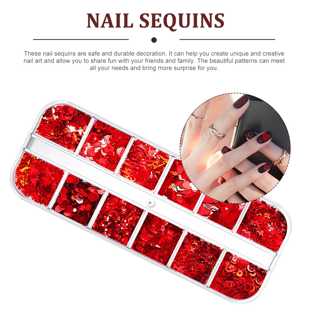 2 Boxen rotes Herz Nagel Pailletten Valentinstag DIY Maniküre Dekor Glitzer Kunst Aufkleber Nagel Konfetti Make-up Pailletten