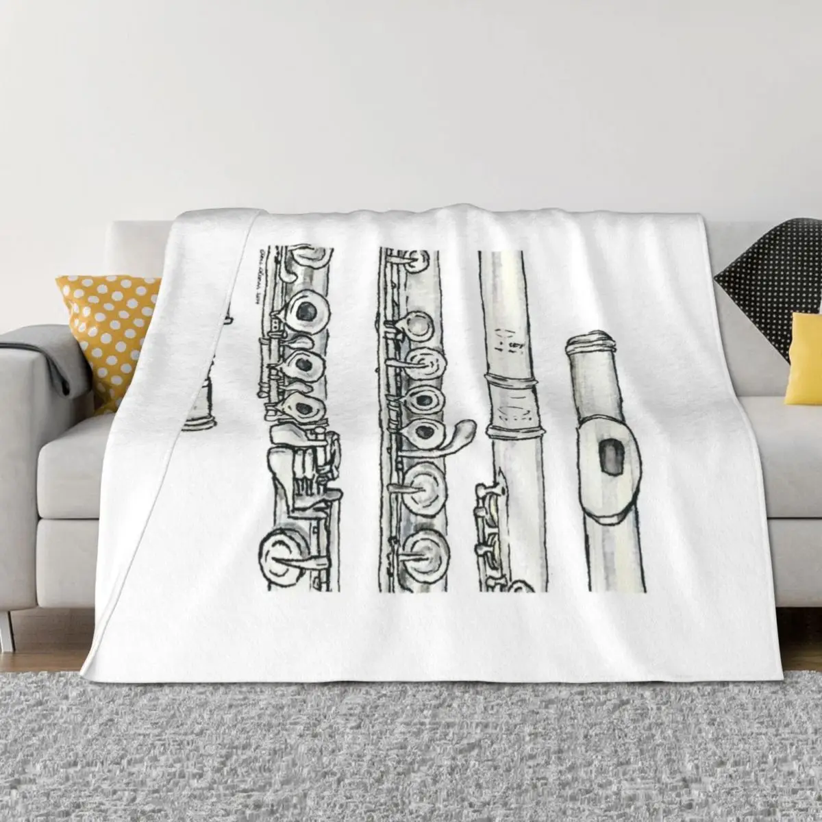 

The Flute Throw Blanket Shaggy christmas decoration Large Moving Blankets
