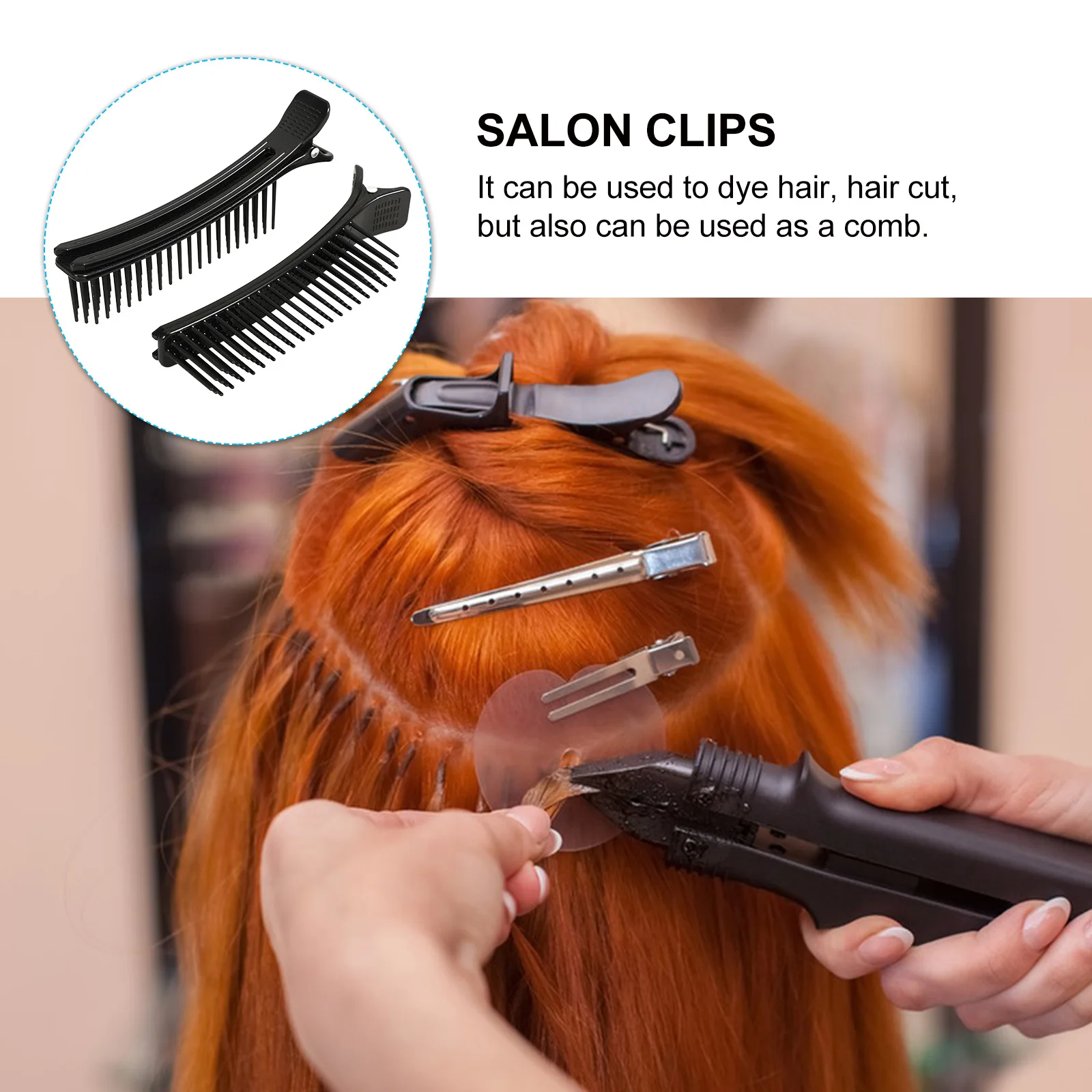 

2 Pcs Multifunction Hair Clip Man Clips for Girls Thick Separate Cutting Professional