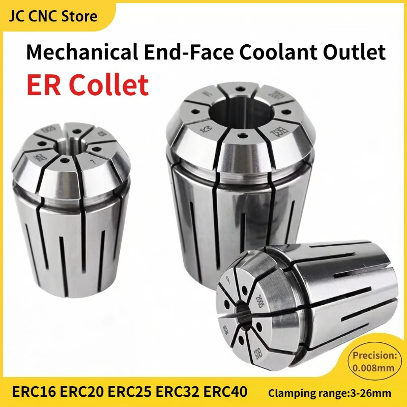 Mechanical End-face Coolant Outlet ER Collet ERS ERC16 ER20 ER25 ER32 ER40 CNC Machine Tool Accessory for Milling Tools 1PCS