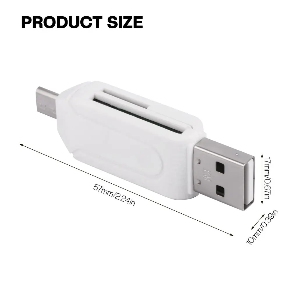 Type-C & USB 2 In 1 OTG Card Reader High-speed USB2.0 Universal OTG TF/SD For Android Computer Extension Headers Dropshipping