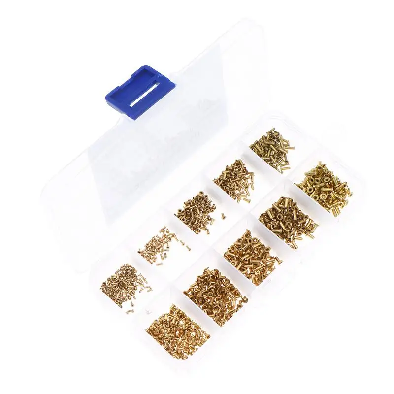 1000 Stück M0.9 M1.3 M1.5 M1.7 Durchgangsnieten, hohle Ösen, messingbeschichtete Metallnägel für Leiterplatten (Packung mit 1000 Stück) – Detail 3