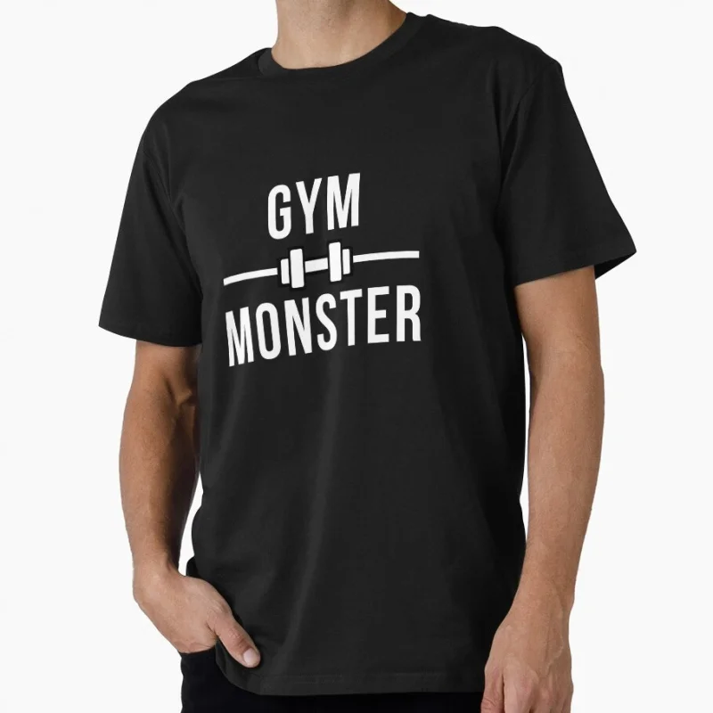 

Gym Monster Workout Bench Gains Addict Saying Funny Gift t shirt 100% cotton Short Sleeve Graphic Clothes All size tops S-6XL