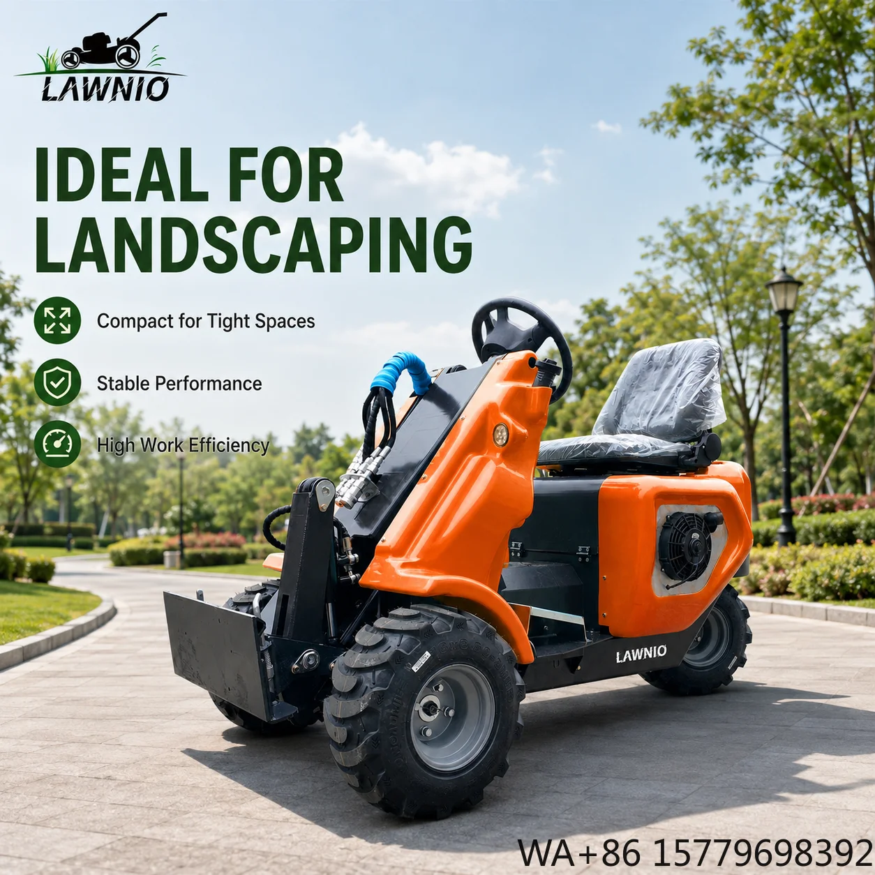 Newest Model Skid Steer Loader  Independent Hydraulic Motor Flexible and Compact Vineyard Skid Steer Loader