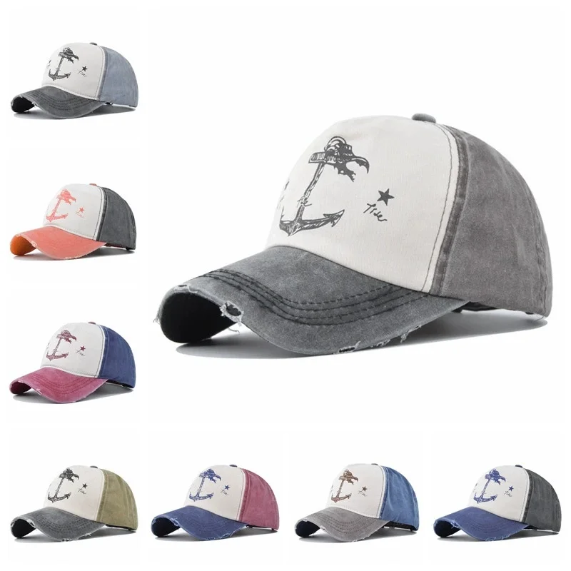 Spring and Autumn Couples Hats Cotton Baseball Hats for Men and Women Made Used Anchor Sun Hats Women Beach Gift Boating Yacht