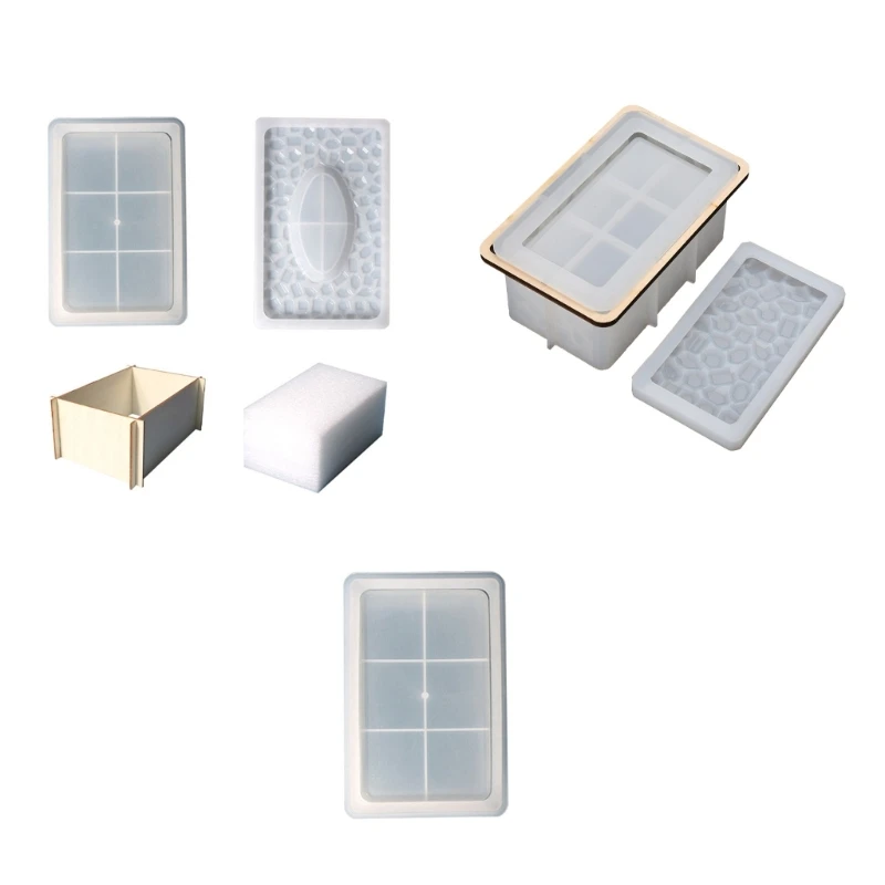 Resin Rectangle Box Mold,Silicone Storage Container Mold Tissue Box Resin Molds Dropship