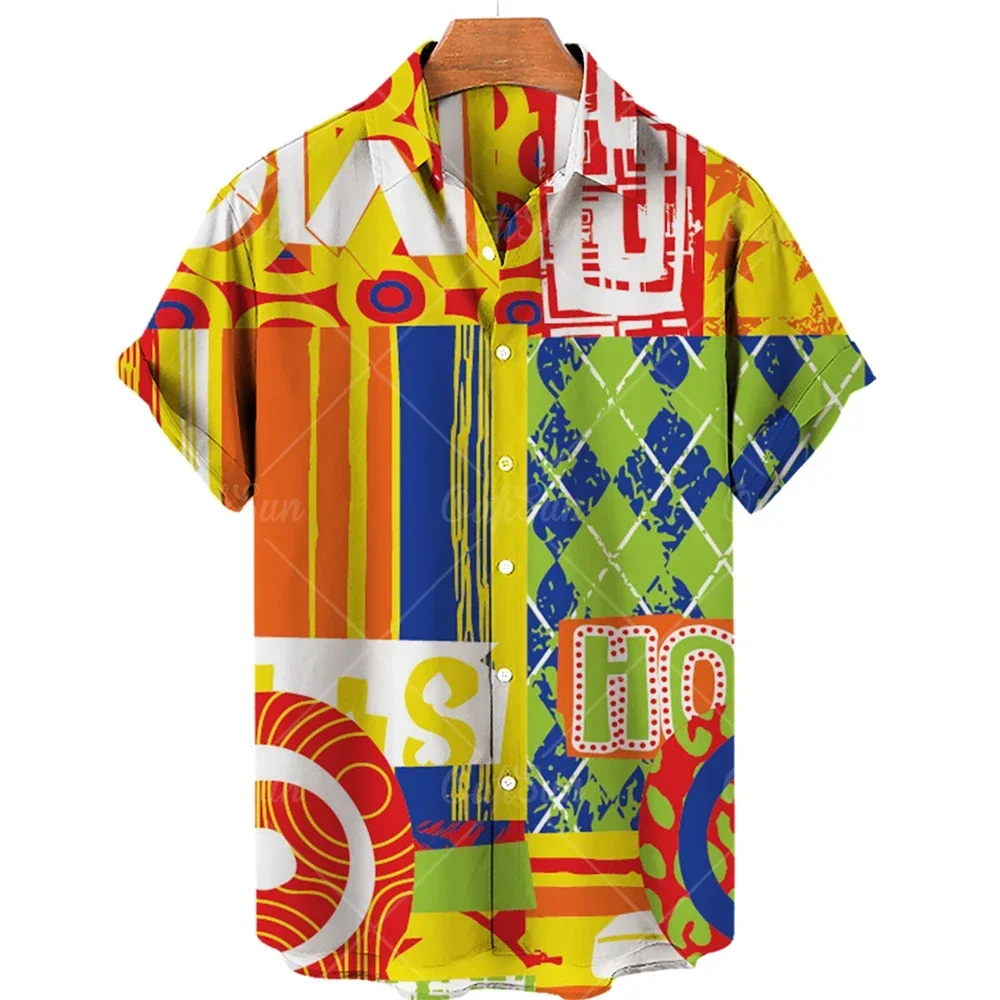 

2022 Graffiti Oversized Flower Summer Beach Travel New Men's Slim Short Sleeve Lapel Hawaiian Shirt Hot Style