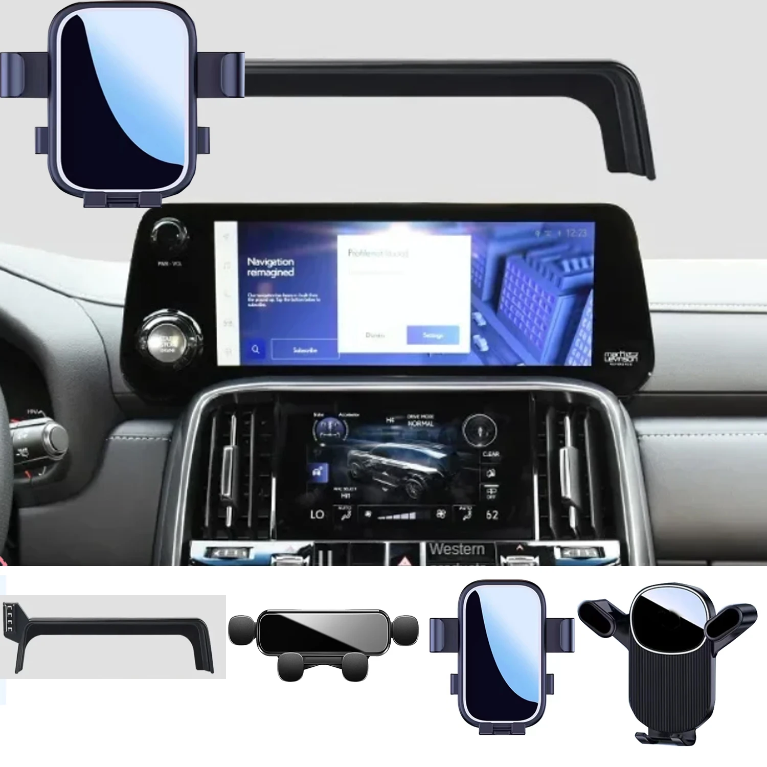 For 2022 2023 2024 Lexus LX600 Car Phone Holder GPS Stand Stand Rotatable Support  Special Fixed Bracket Base AccessorieS