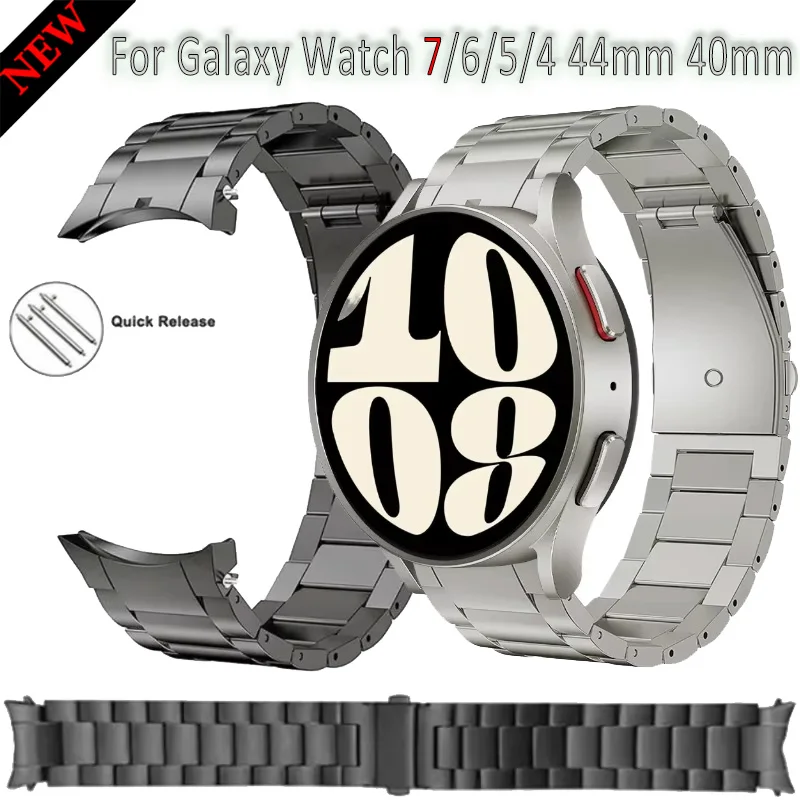 Титановый металлический ремешок No Gap для Samsung Galaxy Watch 6-4 Classic 47 мм 46 мм 43 мм Pro 45 мм Легкий браслет Часы 7/6/5/4 44 мм 40 мм