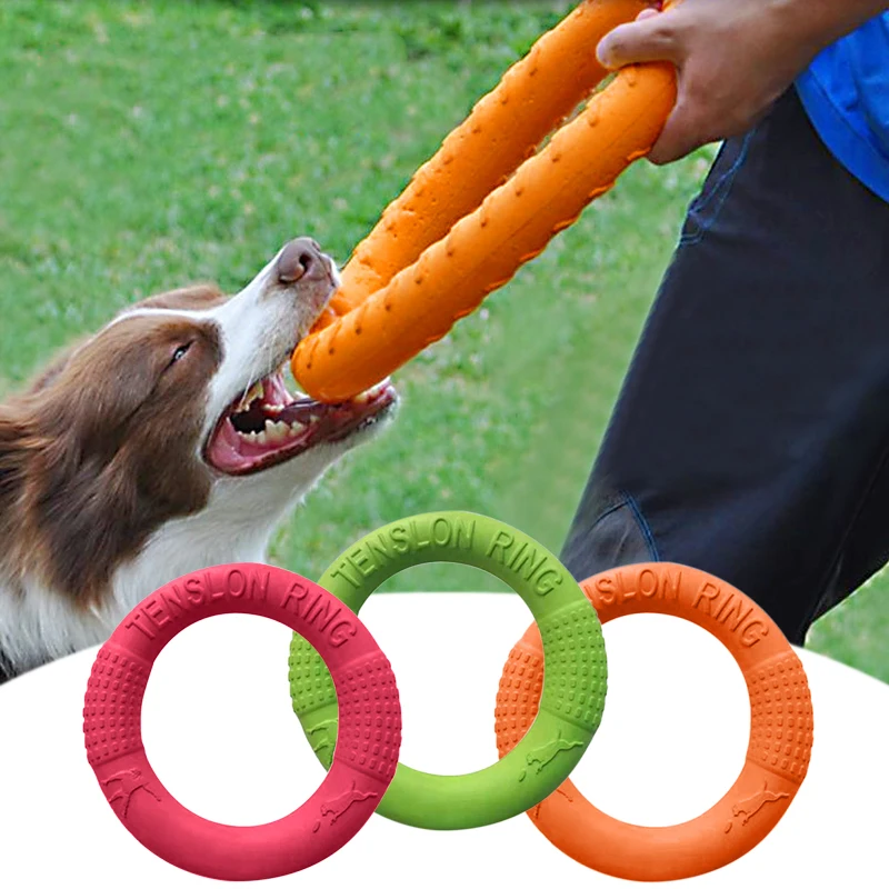 1pc Orange Dog Toys Pet Flying Disk Training Ring Puller EVA Interactive Training Ring Puller Resistant for Dogs Ball