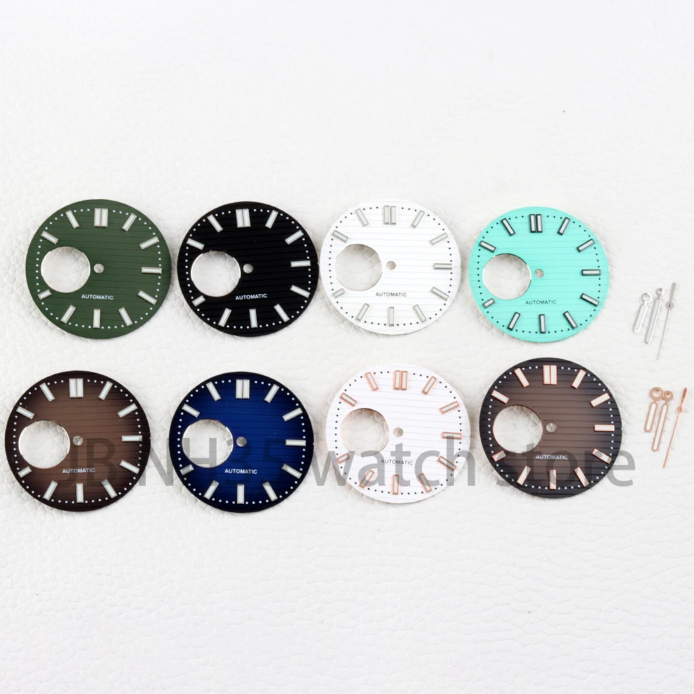 

NH38 Watch Dial 29.8mm Dial Hands Green Luminous Dial Suitable for Nautilus NH35 NH36 NH38 Movement Watch Replacement Accessorie