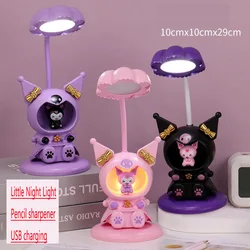 Kawaii Kuromi My Melody Folding Eye Protection Table Lamp Anime Sanrio Girly Heart Cute Bedroom Bedside Night Light Cartoon lamp