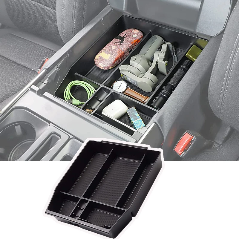 

For Center Console Organizer Ford F-150 F150 2021 2022 2023 Interior Accessories Armrest Box Secondary Storage Box Insert Tray