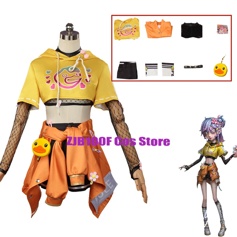 Vera Nair Cosplay Game Identity V Costume Anime Yellow Duck Perfumer Cosplay Uniform Wig Set Party Role Outfit for Woman Man