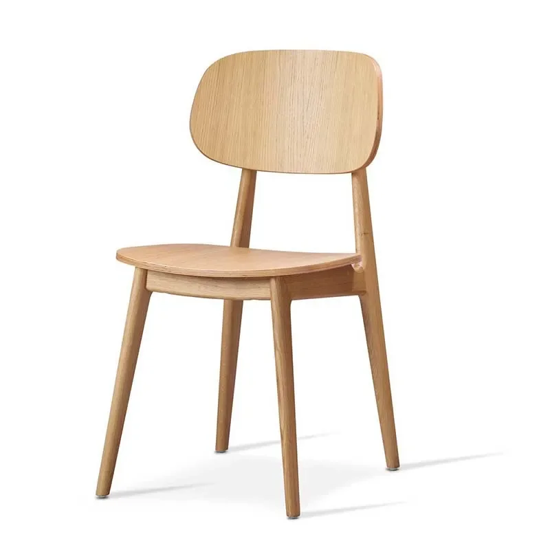 Wabi Sandy Wind Solid Wood Backrest Dining Chair, Dining Hotel Restaurant Chair, Log Solid Wood Chair