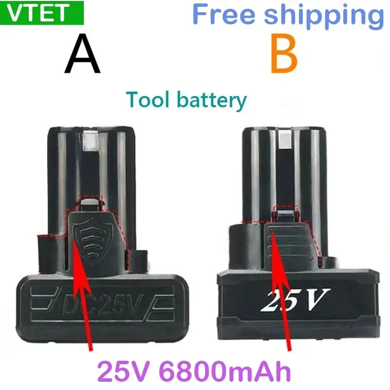 

2024Новинка, 25 В, 6800 мАч, универсальная литиевая аккумуляторная батарея для электроинструментов, электрическая отвертка, электрическая дрель, литий-ионная батарея