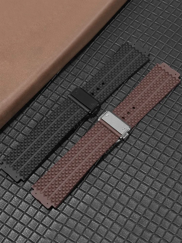 ウブロビッグバンシリコーン 25-19 ミリメートル防水メンズ腕時計ストラップチェーン時計アクセサリーバンドゴムブレスレットリストバンド