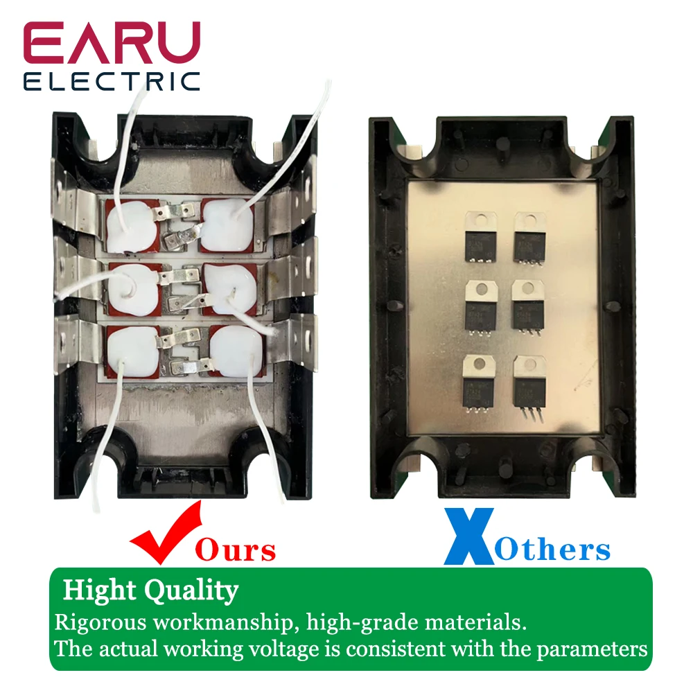 TSR  SSR-10AA 25A 40A 60A 80A Three Phase SSR Solid State Relay AC Control AC 480V 70-280V Input Aluminum Radiator Heat Sink