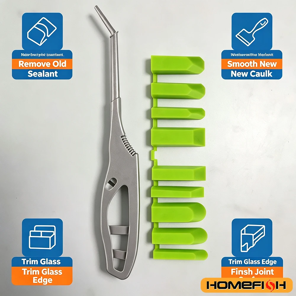9‑in‑1 Sealant Finishing Tool Kit Glass Glue Angle Scraper Spreader for Window Tile Kitchen Sink Shower Joint