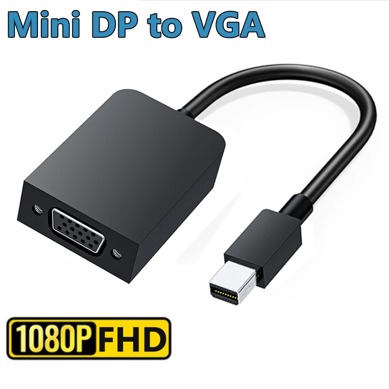Genuine Mini DisplayPort to VGA Cable Adapter for Surface Book,Pro 3/4/6 Apple MacBook Pro Air Mini Mini DP to VGA Adapter