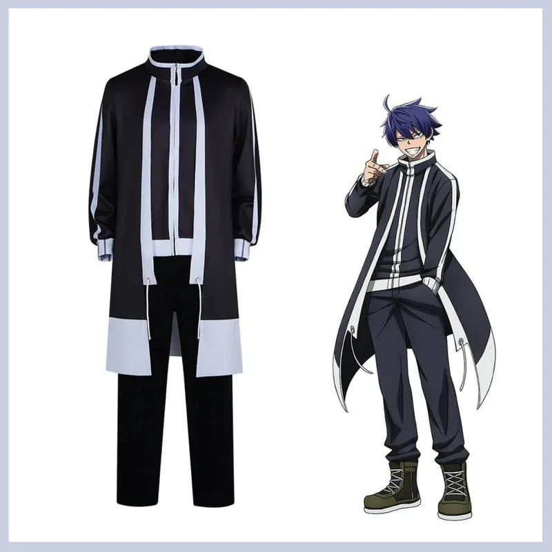 Disfraz de Anime nuevo Tougen Anki Shiki Ichinose, abrigo negro de manga larga, uniforme superior, conjunto completo de peluca, traje universitario para hombre adulto 5ftu