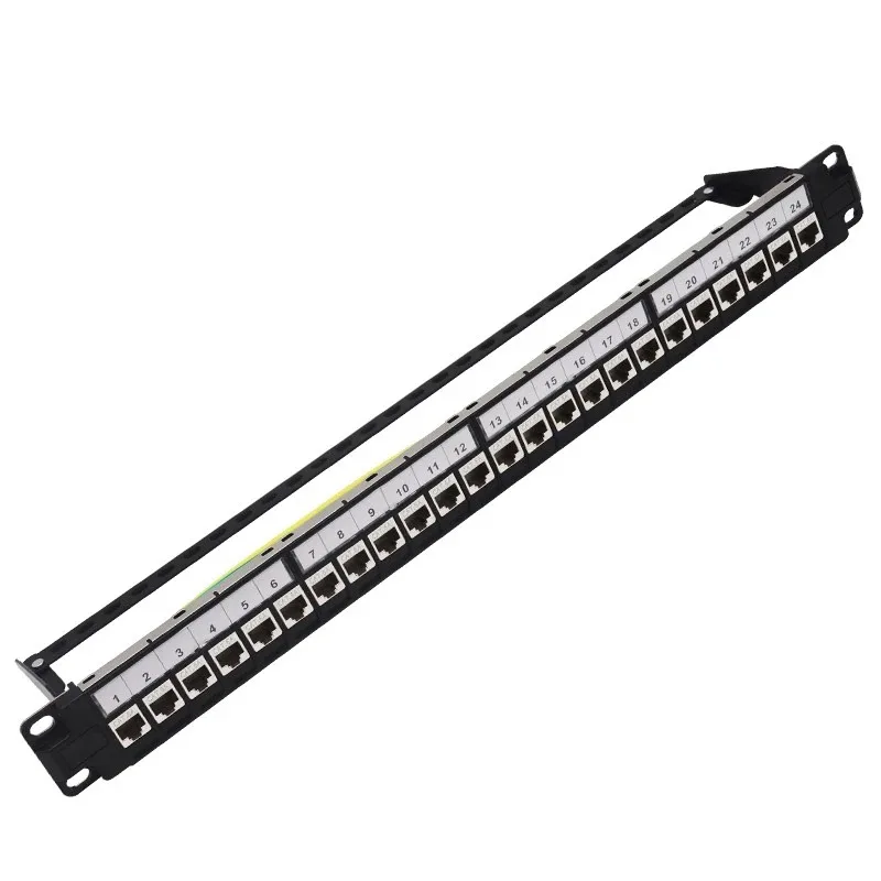 Imagem -06 - Rackmount Módulo Blindado com 24 Portas Patch Panel 1u 19 Rj45 Rackmount Montagem na Parede Cat5ecat6cat6acat7cat8 Stp Keystone Jack