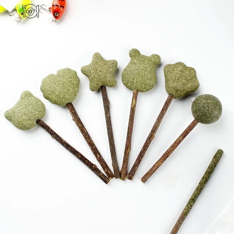 Cute Shape Fresh CatCatnip Toys Cat MintNatural Safety Edible CuteShape Pet Mint LollipopCatnip Ball Cat Toy CleanTeeth