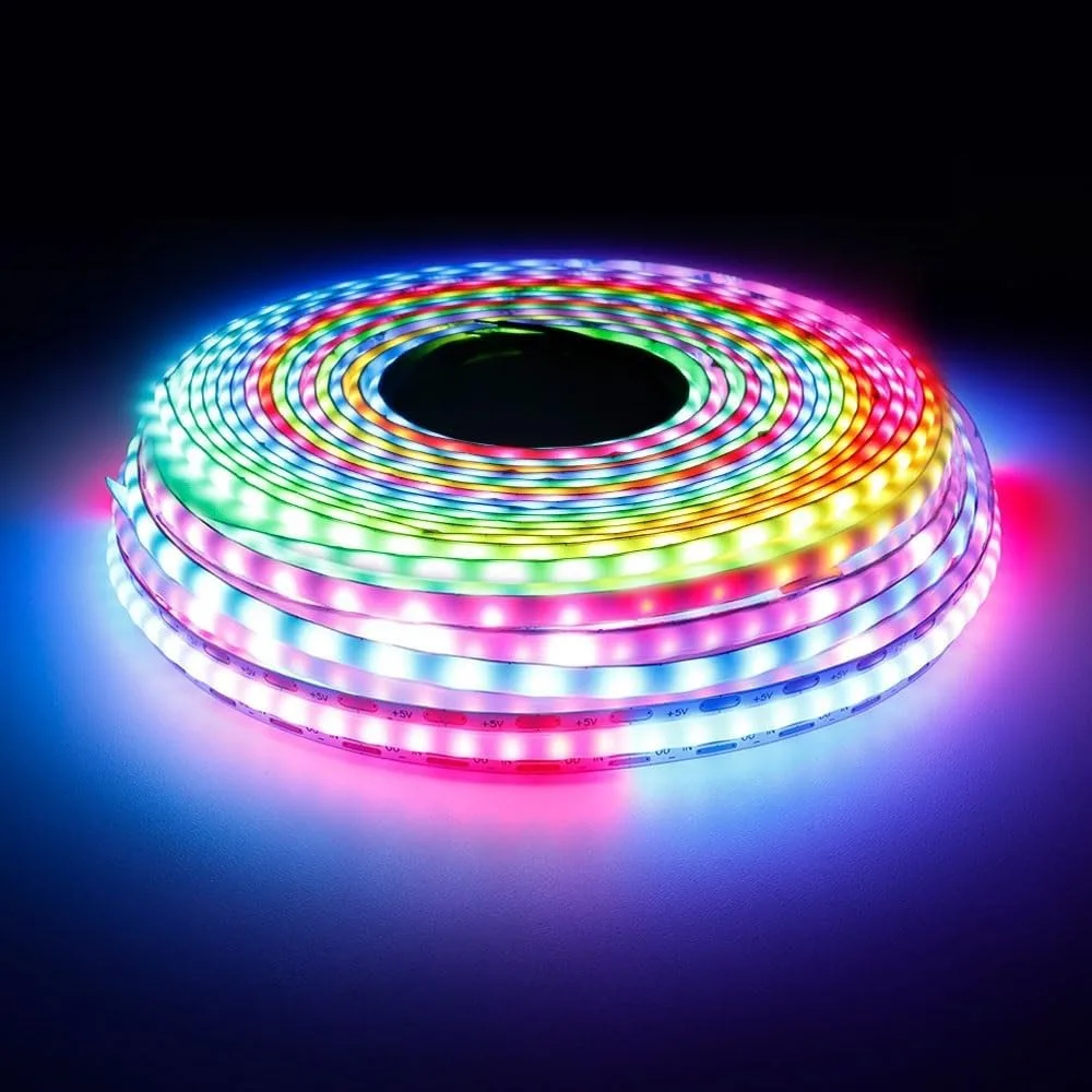 

160LEDs/m 6.5FT WS2812B WS2812 LED Strip,5mm Width Individually Addressable Dream Color Flexible Smart Light Tape for Bedroom,Ki