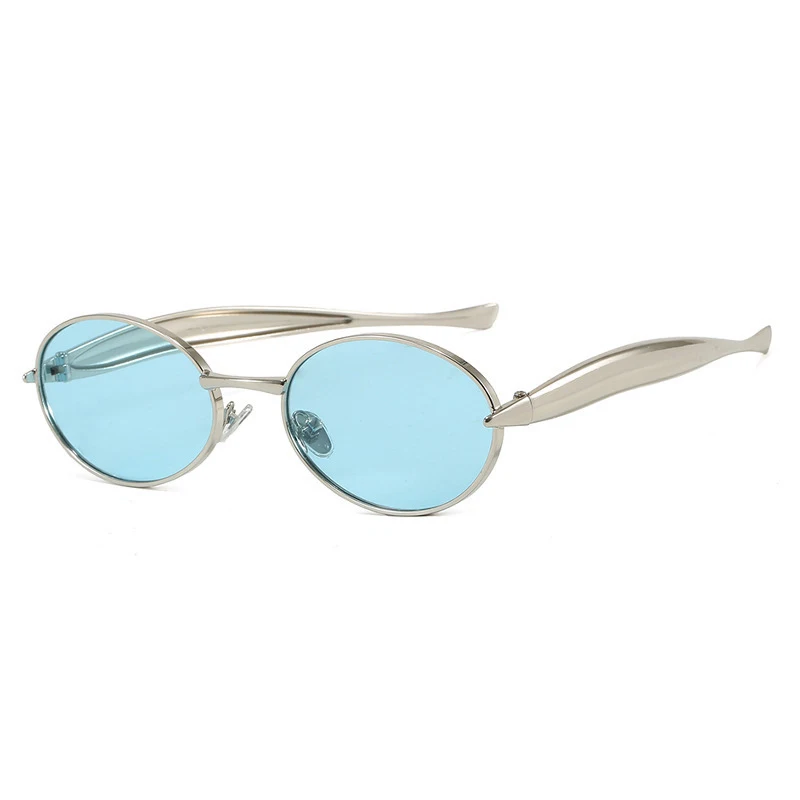 Vintage-Sonnenbrille mit rundem Metallrahmen für Damen und Herren, ovale Sonnenbrille für Damen und Herren