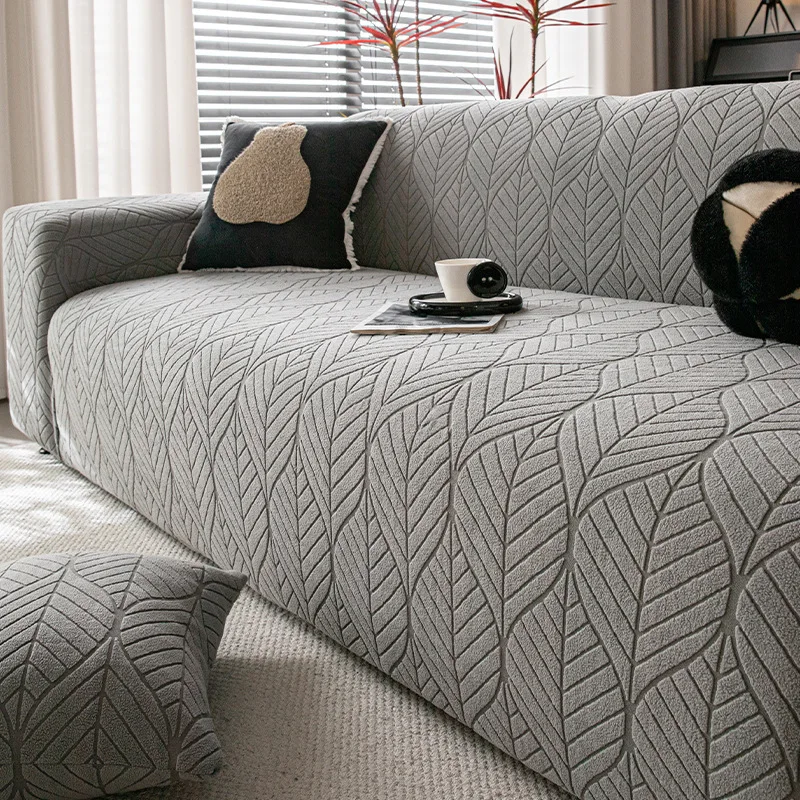 Jacquard Velvet Elastic Sofa Cover Anti Cat Scratching Couch Slipcover Machine Washable Furniture Protector