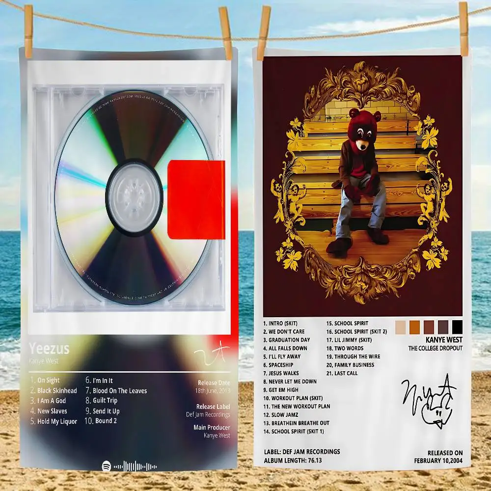 K-Kanye SINGER West Microfiber Printed Beach Towel Mountain Climbing Yoga Beach Swimming Running Absorbent Soft Towel