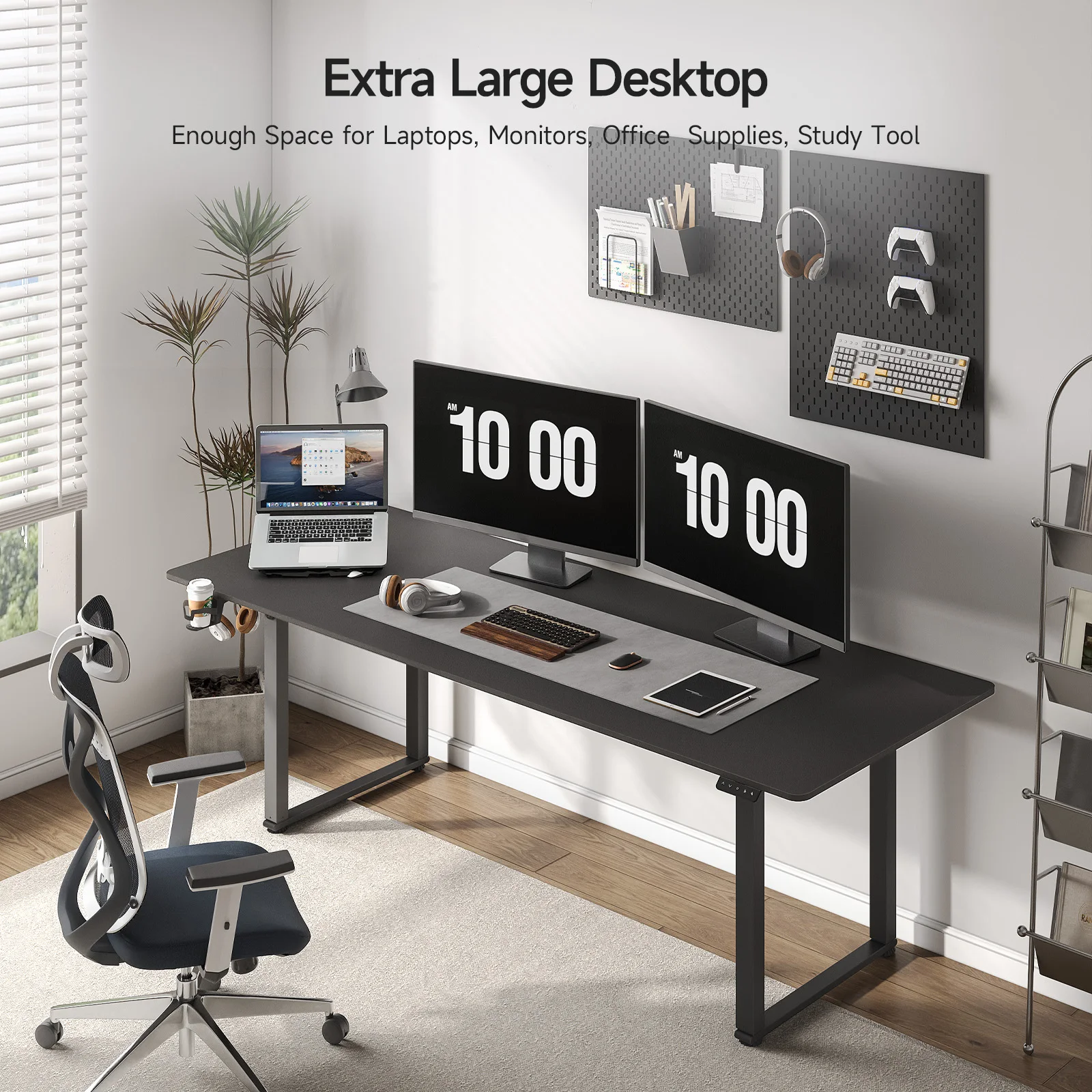 Electric Lifting Table, Square Standing Computer Desk Stand Up Desk With 4 Legs Sit Stand Desk Adjustable Height From 28-46
