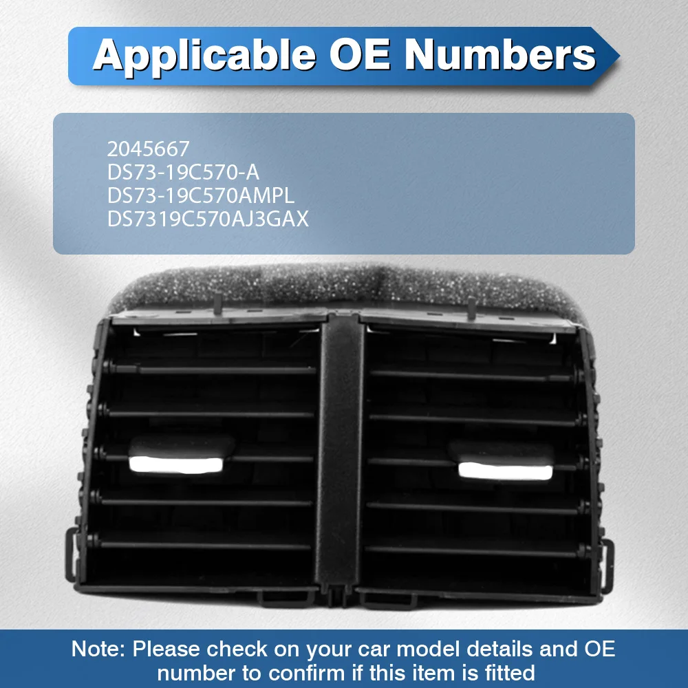 Rear Air Outlet Vent Assembly Replacement Car Rear AC Air Vent Outlet Grille for Ford Fusion Mondeo 2013 2014 2015 2016-2019