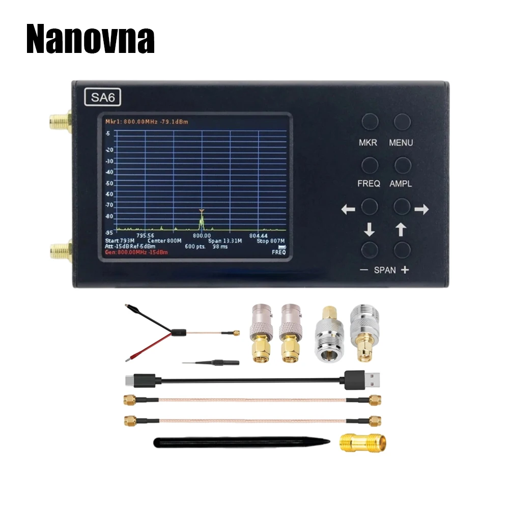 

Nanovna SA6 Spectrum Analyzer 6GHz 35-6200 MHz Signal Generator Provide PC Software Measuring Radio Signals Direction Compass