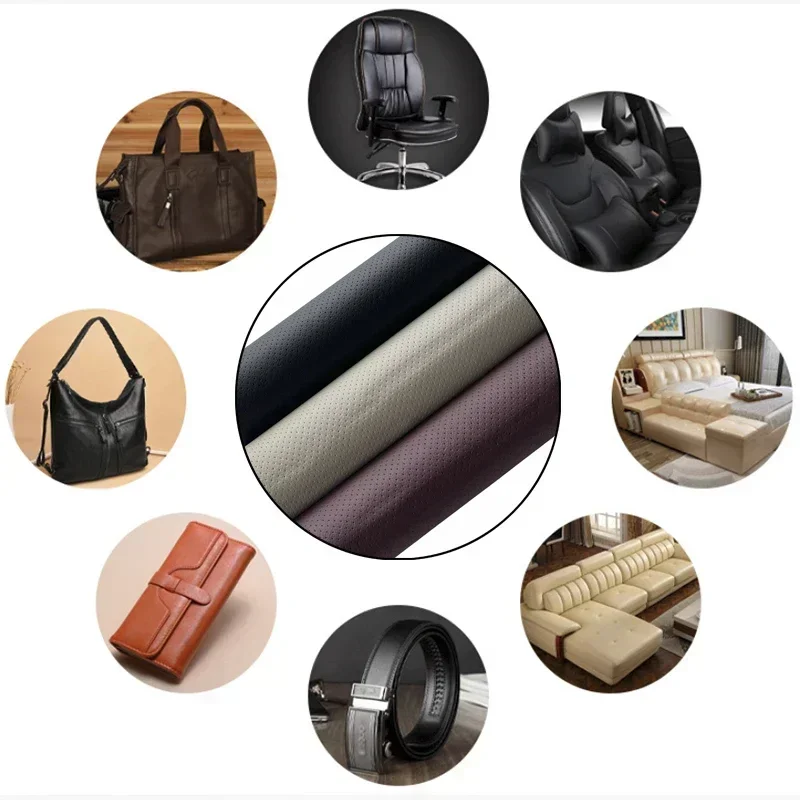 Breathable Leather Repair Patch Perforated Self Adhesive Leather Repair Tape for Sofa Car Seat Chair Furniture PU Leather Tape