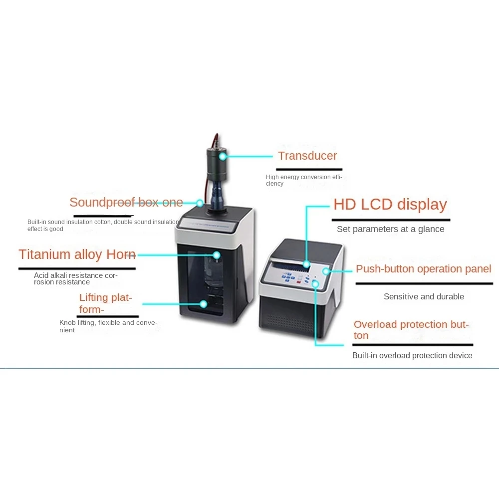 1800 W Ultrasonic Homogenizer Sonicator Processor Ultrasonicator Cell Disruptor Mixer CE ISO 20KHZ 50ml-3000ml FS-1800N