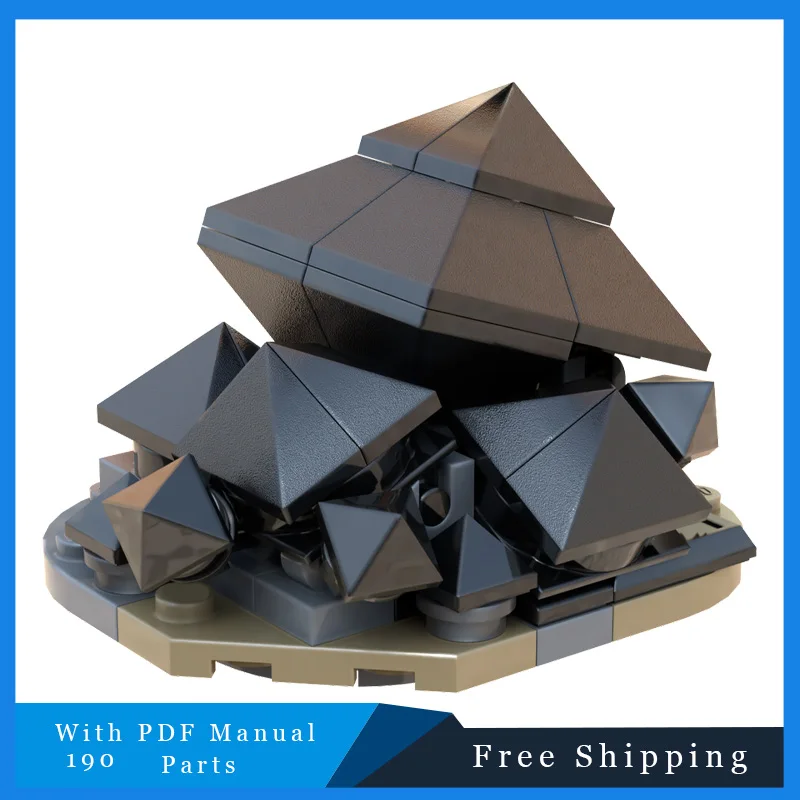 

190 шт., креативные серые минеральные модульные строительные блоки, модель для детей, обучающий набор игрушек для самостоятельной сборки, подарки на день рождения, Рождество