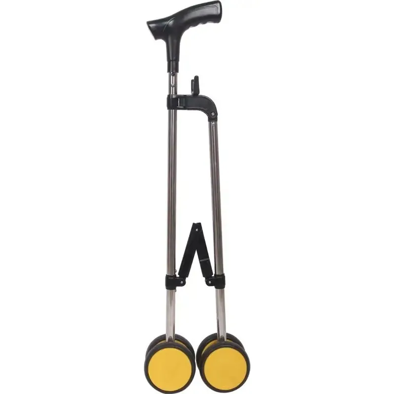 Lightweight 1.5kg Folding Walker with Wheels, Elderly Mobility Aid Rollator for Walking Assistance & Rehabilitation