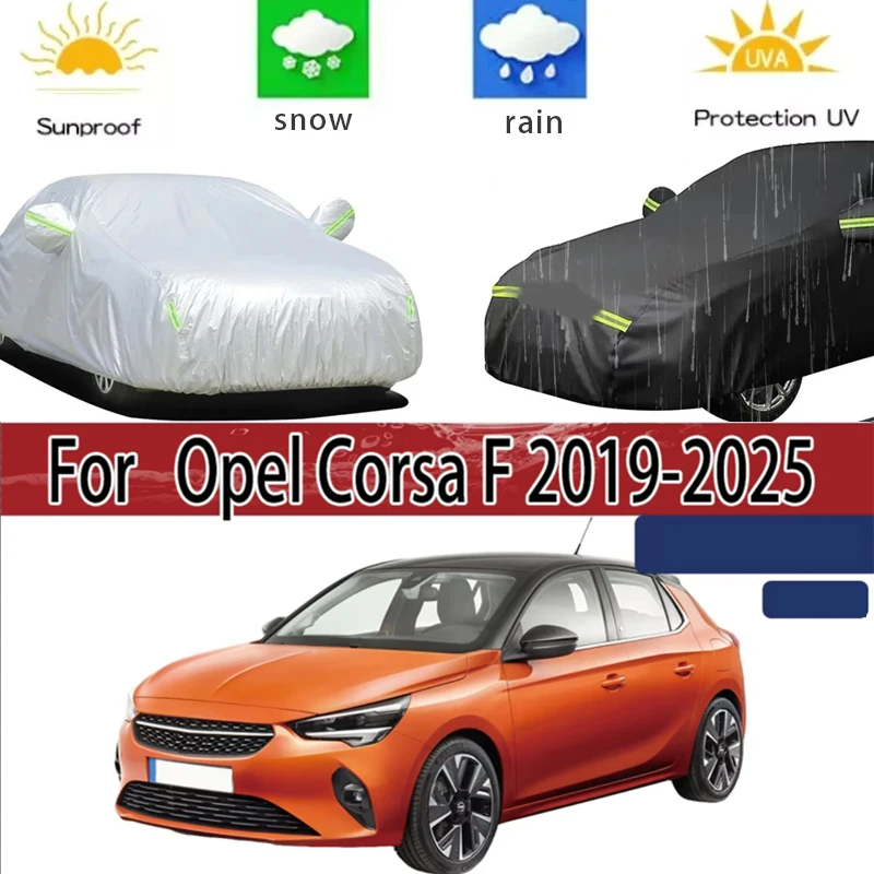 

For Opel Corsa F 2019-2025 Full Car Covers Outdoor Sun Anti UV Rain Snow Dust Protection Oxford Cloth Accessories