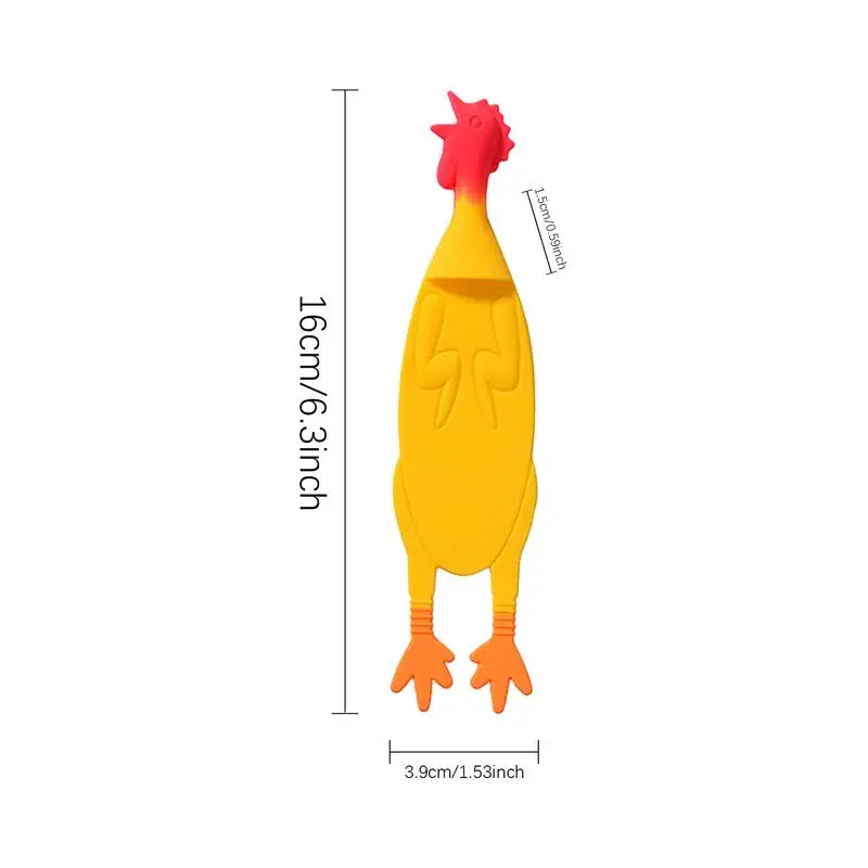 1 buah penanda buku ayam silikon kreatif lucu ayam berteriak halaman buku penanda halaman pembagi perlengkapan sekolah alat tulis kantor