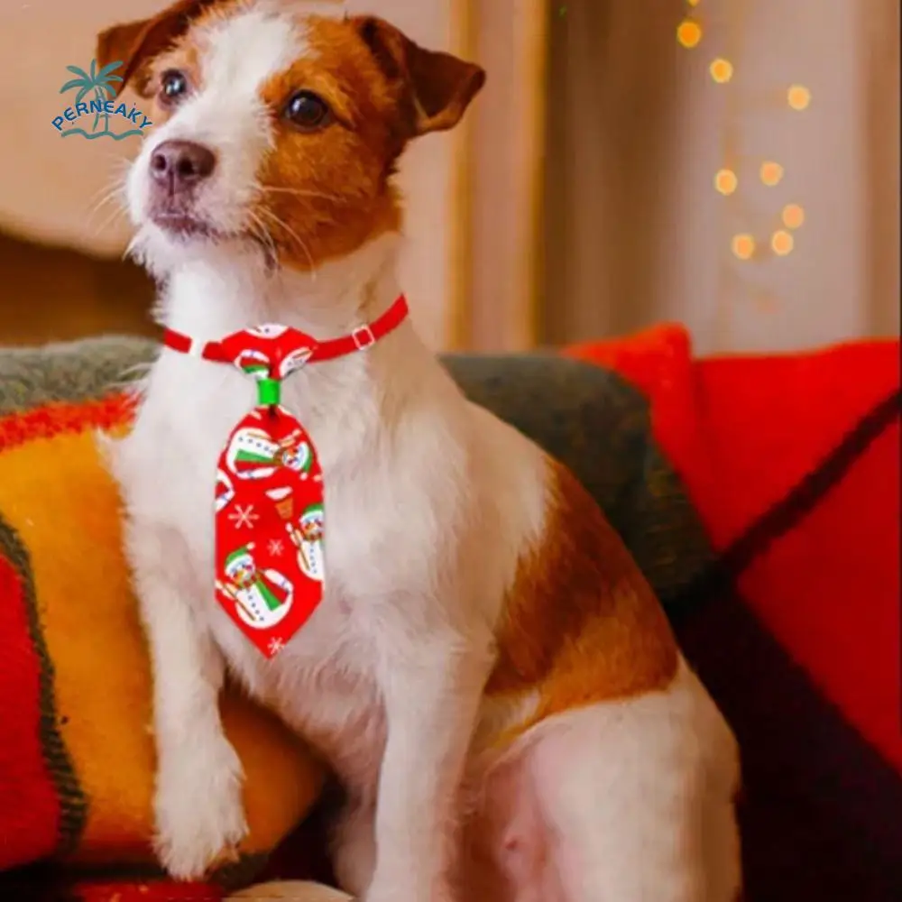 

Cute Decorative Pet Christmas Bow Tie Adjustable Xmas Tree/Snowman Christmas Dog Necktie Polyester Cat Christmas Collar New Year
