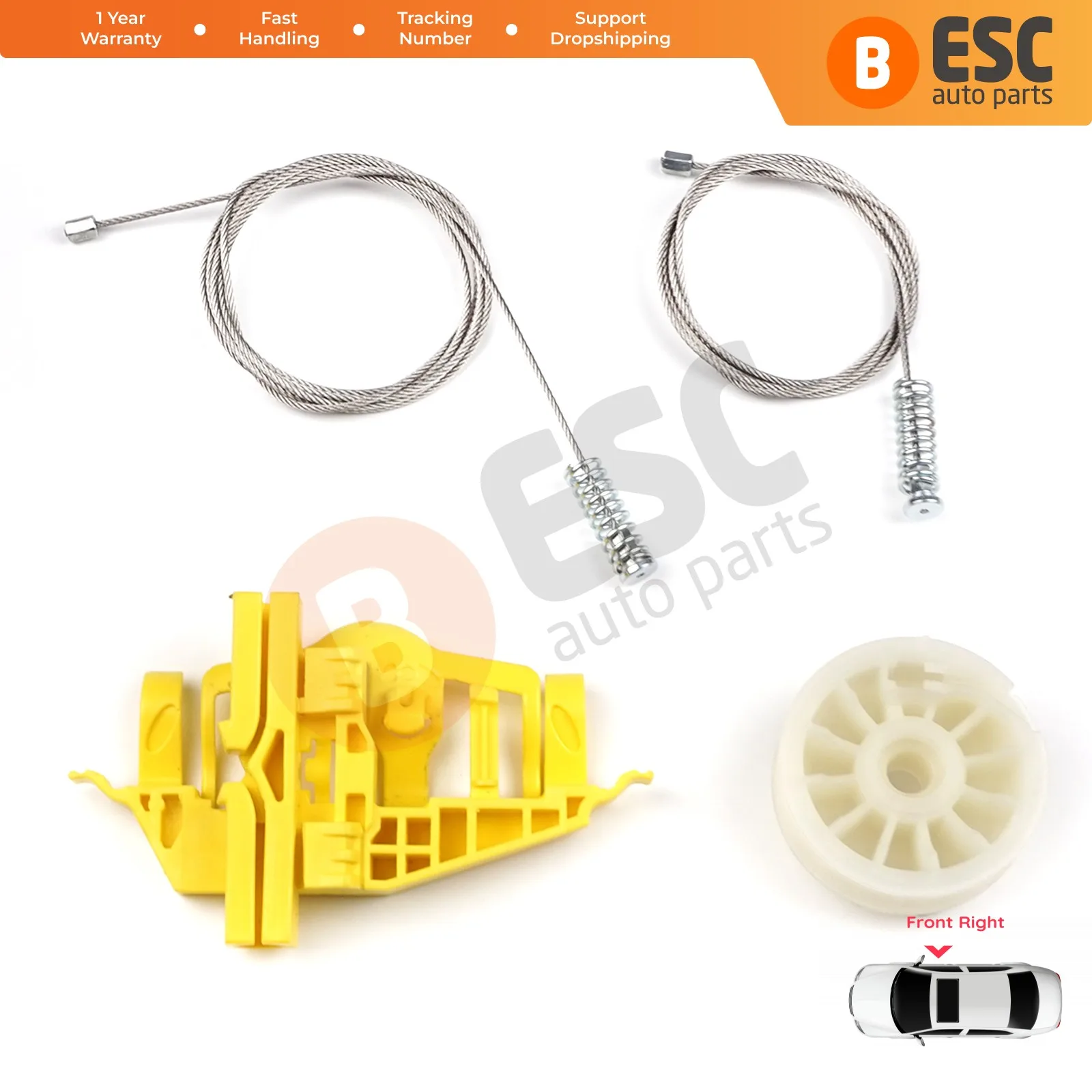 EWR5451 Electrical Power Window Regulator Winder Repair Kit Front Right Door 68366052AA for Ram Pro Master City 2015-On