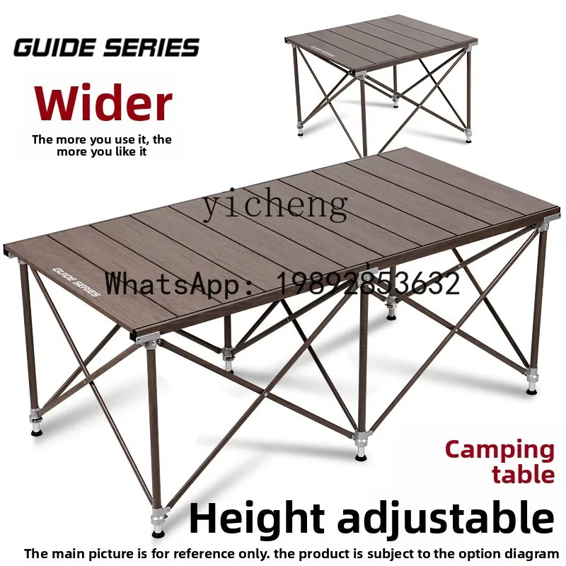 

outdoor camping folding picnic table metal brushed lifting egg roll table liftable