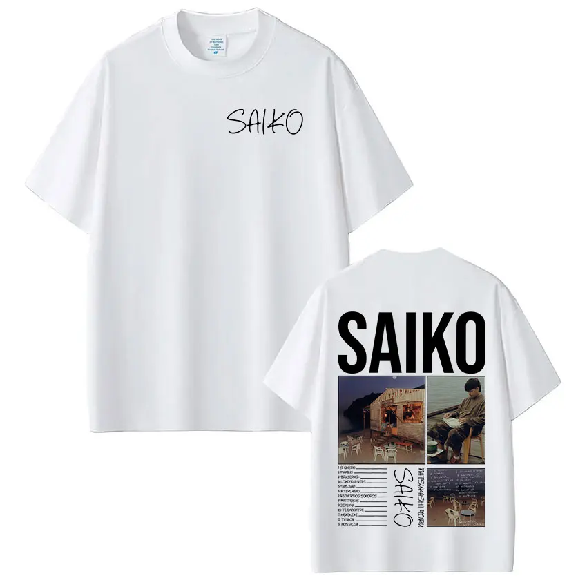 Rapper SAIKO Natsukashii Yoru Album Tour 2025 T-shirt Men's Women Cotton Oversized T-shirts Hip Hop Vintage Short Sleeve T Shirt