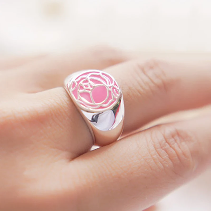 Anillo de Cosplay de Tenjo Utena Anime Unisex, apertura ajustable, anillos de pareja, accesorios de joyería, regalos